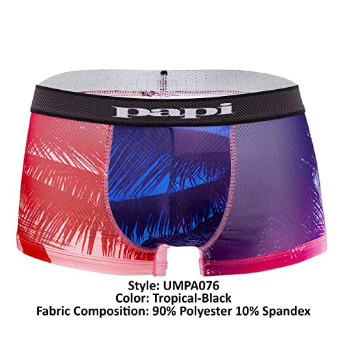 papi UMPA076 2PK Microflex Brazilian Trunks Color Tropical-Black Size S4