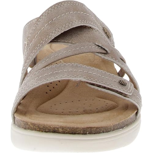 Clarks Womens April Willow Faux Leather Strappy Slide Sandals2