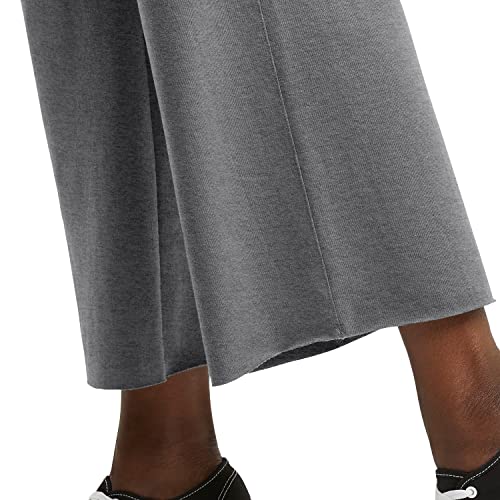 Hanes Women's Originals Wide Leg Crop Pants, Retro Lightweight French Terry Pants, 25"4