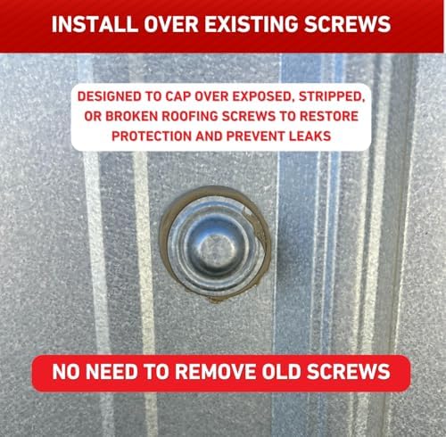 Metal Screw Caps from EAGLE 1 - Seals Over Existing Screws Heads to Prevent leaks- Easy to Install-Gloves Included (250) - 3