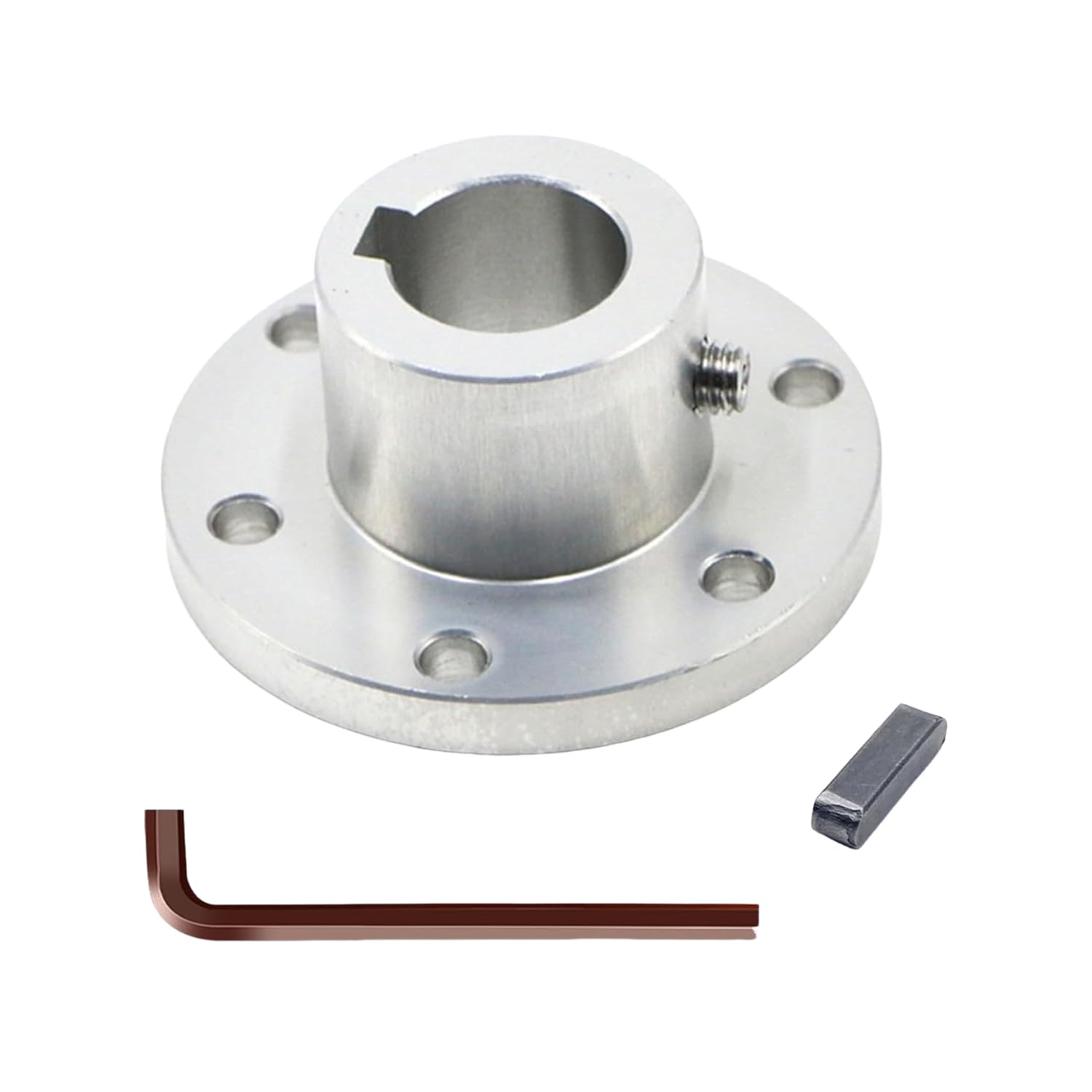 MiJunHD Aluminum Alloy Flange Coupling, 18 mm Inner Dia with Locking Key Slot, Flange Shaft Connector for Connecting Motor and Wheel DIY Model RC