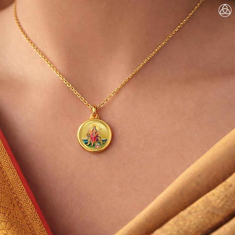 Image of DIVINITI 24K Gold Plated Religious Pendant for Men & Women | Divine Spiritual Locket for Daily Use | Sacred Charm Jewellery for Peace, Protection & Positivity | Devotional Gift