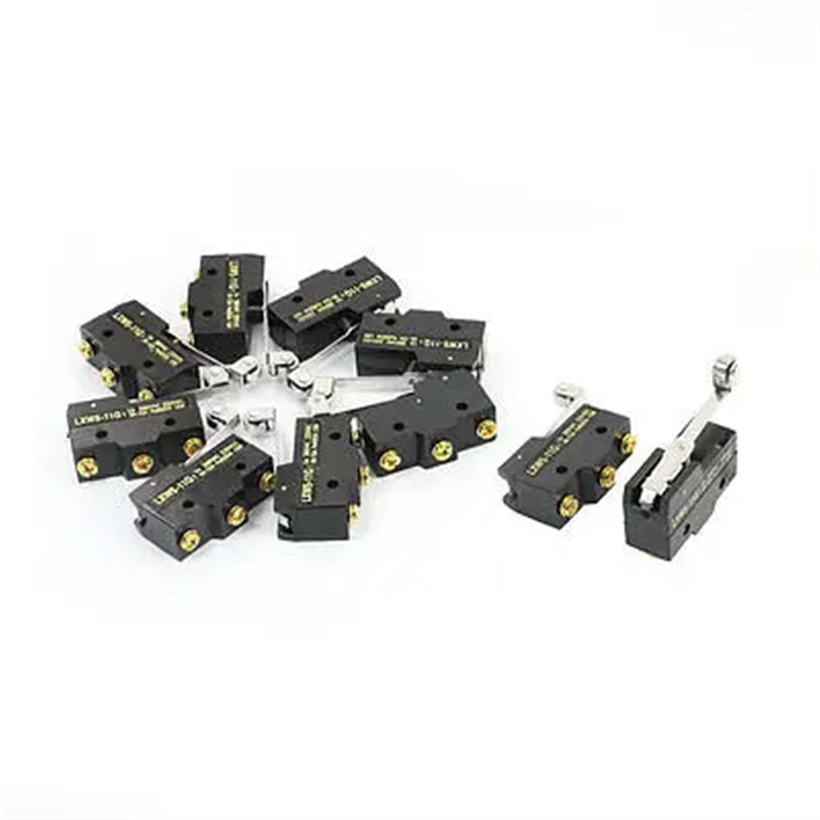 BKGWCSOR 10pcs LXW5-11G1 SPDT Momentary Roller Hinge Arm Limit Switch Microswitch Switches