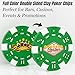 Mayertoung 25 Custom Clay Poker Chips for 13 Colors, 40mm Heavy 11.5g Casino Sized Customized Poker Chips with Logo, Image or Text, Custom Drink Tokens for Bar, Party, Golf Club or Events (Green)