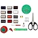 Sewing Basket Organizer with Needles and Kit (13 x 9.5 x 6 In, 30 Pieces)