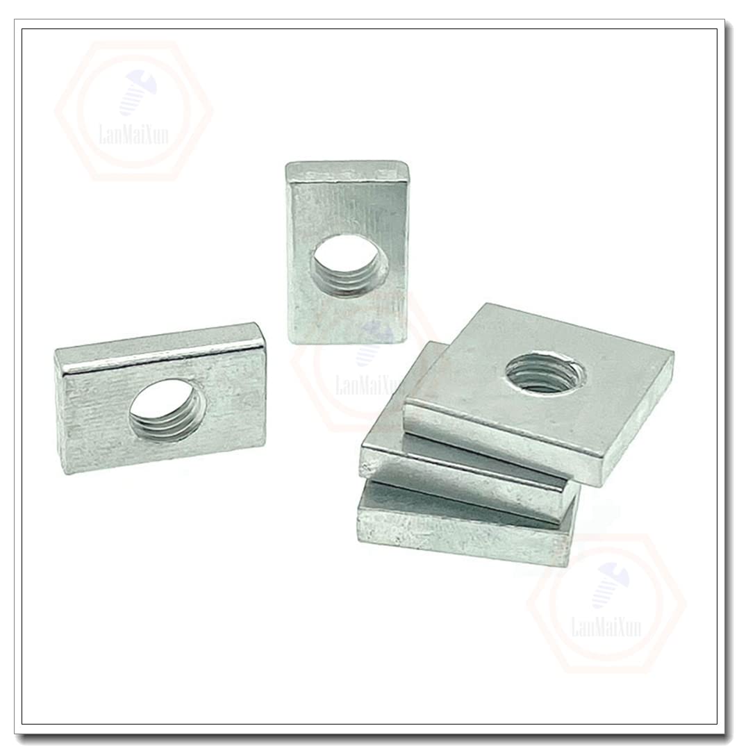 40pz M6×13×16×2mm Dadi Quadrati Dadi Rettangolari Acciaio Al Carbonio Zincato