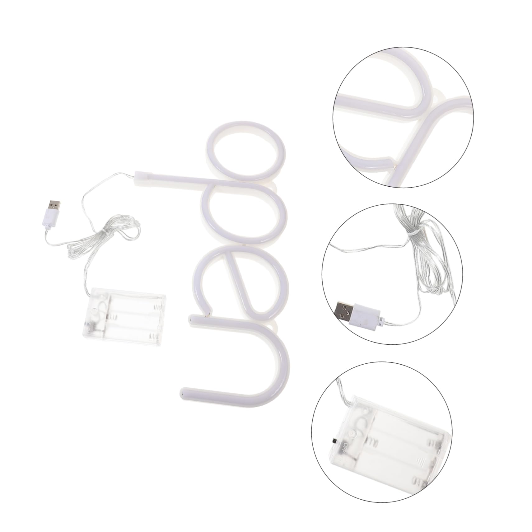 VICASKY Insegna Luminosa LED Aperta da Parete in Pvc Bianco, Ip42