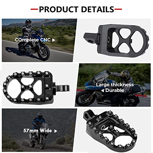 Cicmod Cnc Wide Foot Pegs 360°Rotate Mx Chopper Bobber Style For Harley Dyna Sportster Black #TOP1