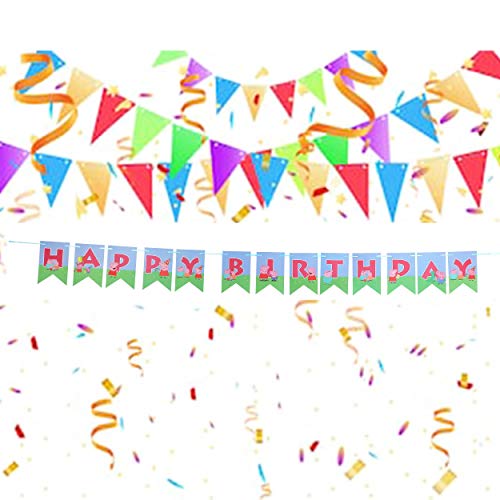 Image of WP WANNA PARTY Peppa Pig and Family Happy Birthday Banner Decoration for Peppa Pig Birthday Party Supplies