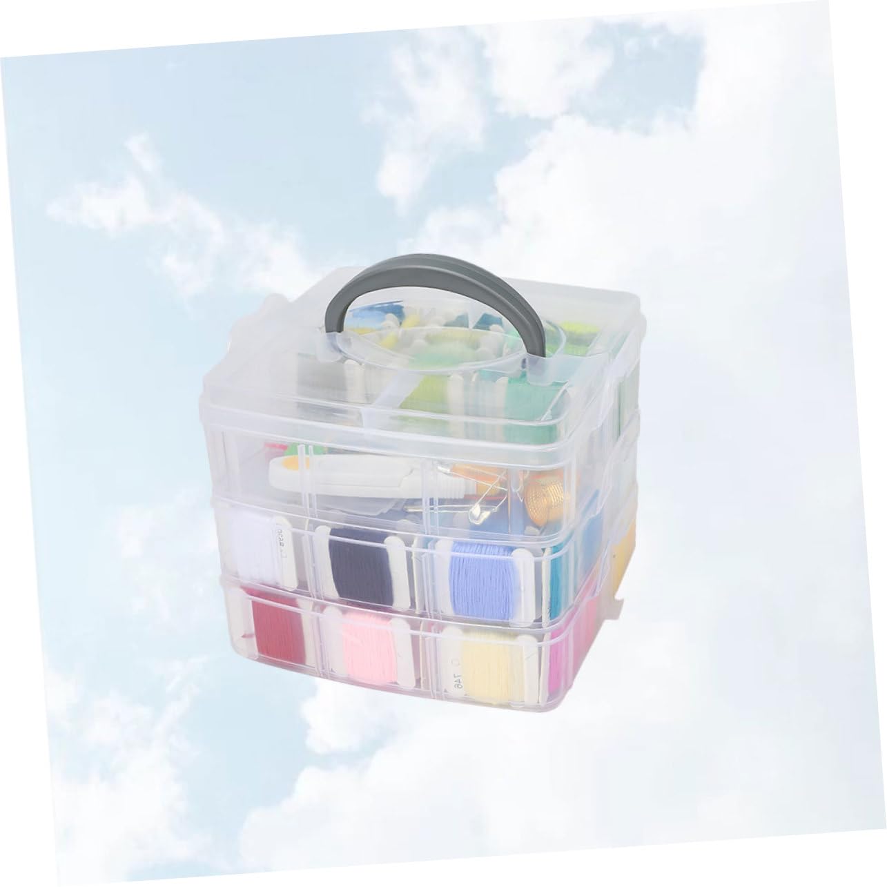 OSALADI Kit Ricamo con Fili Colorati e Accessori di Strumenti Completo con Scatola Portafilati e Custodia per Punto Croce Fai da Te e Cucito