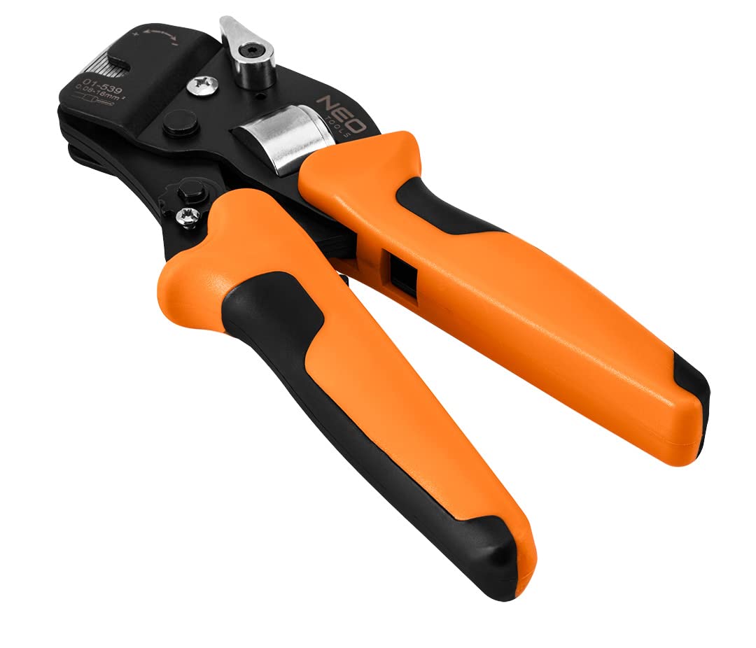 NEO TOOLS Szczypce do zaciskania końcówek tulejkowych - Długość 230 mm - Szczypce zaciskowe samonastawne - Praska - Z wysokiej jakości stali CrV - Zaciskarka do kabli