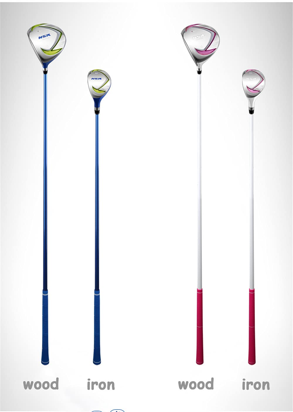 Palo de Golf para niños, Madera 1#, Cabeza de Aluminio Fundido a presión para Zurdos, Eje de Carbono, Edad de 3 a 15 años, Palo de Madera para Conductores para niños (Verde, Hierro, Edad de 5 a 8 añ