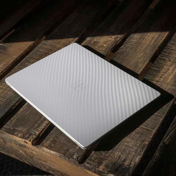 Skinit Decal Laptop Skin Compatible with Surface Laptop 3 13.5in - White Carbon Fiber Specialty Texture Material Design