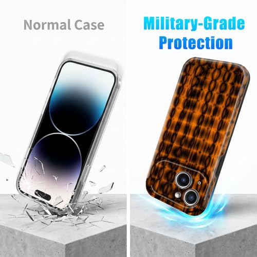 Coque iPhone 14 Plus antichoc marron protégeant l'appareil photo