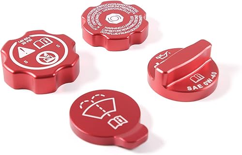 Miniatura 3 de 4 piezas de tapa de aceite de motor de aleación de aluminio decorativo para Chevrolet Corvette C7 2014-2019 Tapa de combustible de aceite de motor,