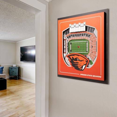 Image of YouTheFan Officially-licensed NCAA Stadium Series 3D Wall Art - multi-layer team stadium replica, detailed sports fan gift, indoor decor