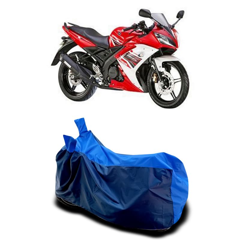 Image of DUFFEL-Two Wheeler Bike Body Cover Compatible for Yamaha R15s Bs6 Heat Protectio /UV-Rays /Birds Dropping /DustProof /Waterproof All Variants [Nevay Blue]