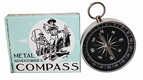 House of Marbles Adventurer's Portable Metal Compass, Pocket-Size Navigation Tool for Kids When Camping, Walking, Orienteering, Hiking, Boating, for Party Filler, Goodie Bags or Stocking Fillers