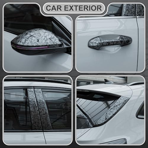 Image of Lypumso PET Forged Carbon Fiber Vinyl Wrap, Glossy Car Vinyl Film for Automotive with Air Release Technology for Vehicle Decal DIY Interior Exterior Decoration (Grey Chopped Forged, 1ft x 5ft)