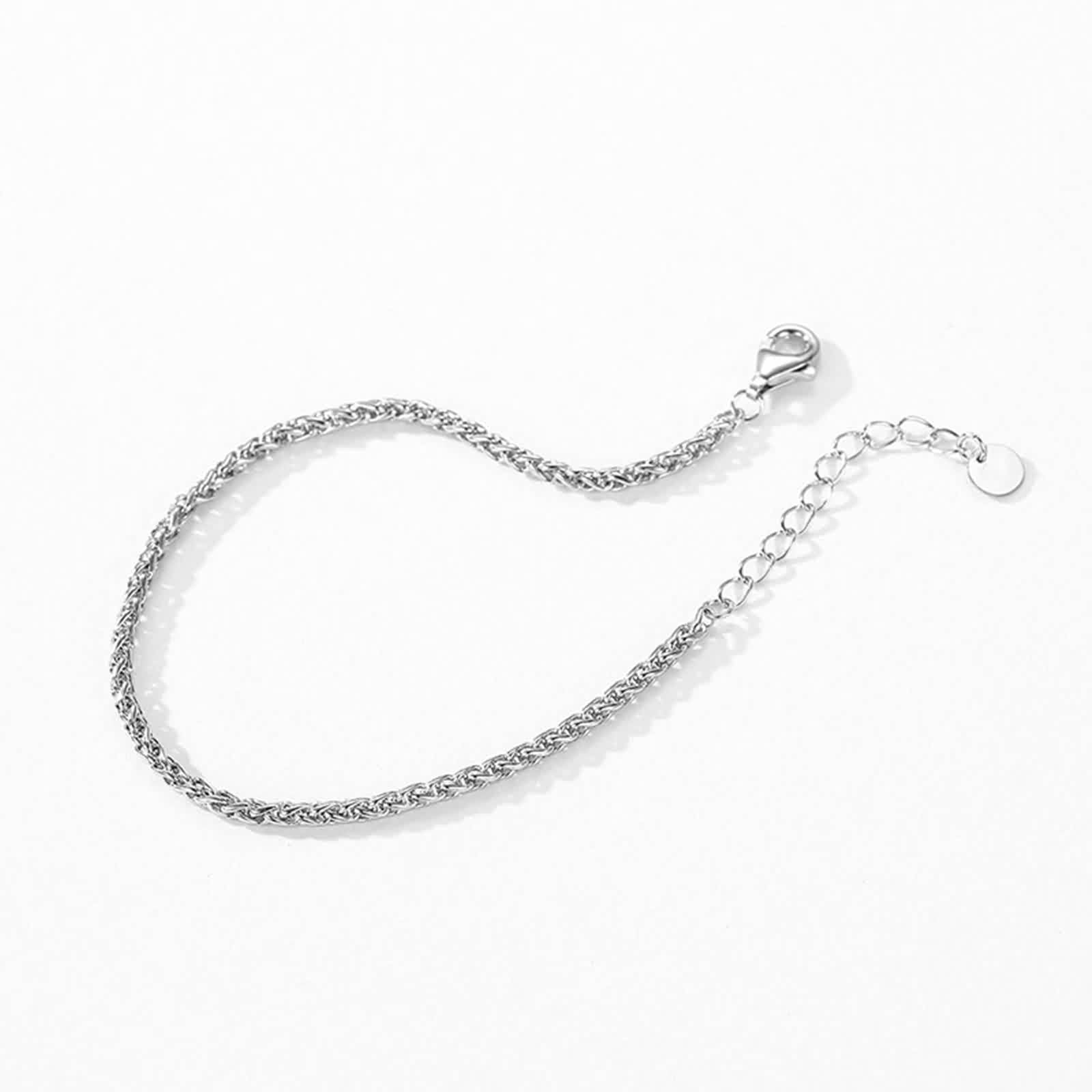KnSam Pulsera de oro auténtico para mujer, oro 18 K, Au750, pulsera de trigo, pulsera PT950 de platino