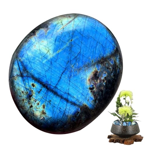 Piedras de decorativas: colección de piedra lunar de palma natural, decoración de gemas pulidas, artísticas en miniatura, acento espiritual | Juego de piedra lunar ideal para paisajismo,