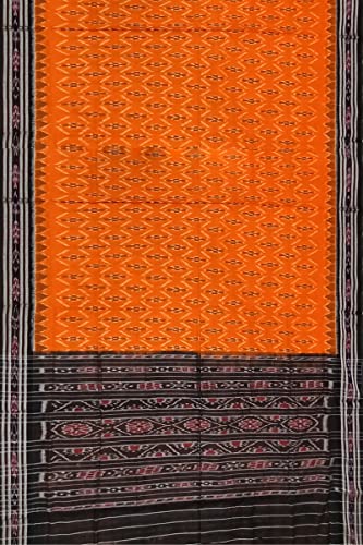 Image of Odisha Sambalpuri Handloom Ikat Women's Cotton Saree, Odisha Handloom Handmade Pure Cotton Khandua Saree, Ikkat Orissa Traditional Handloom Saree Without Blouse