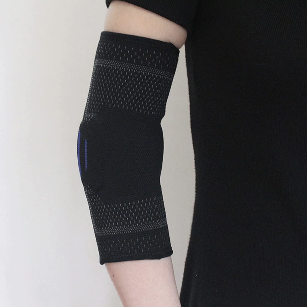 1 Pair Elbow Support Gym Sport Protector Pad Arm Sleeve Guard Safety Silicone(D,23-29cm)