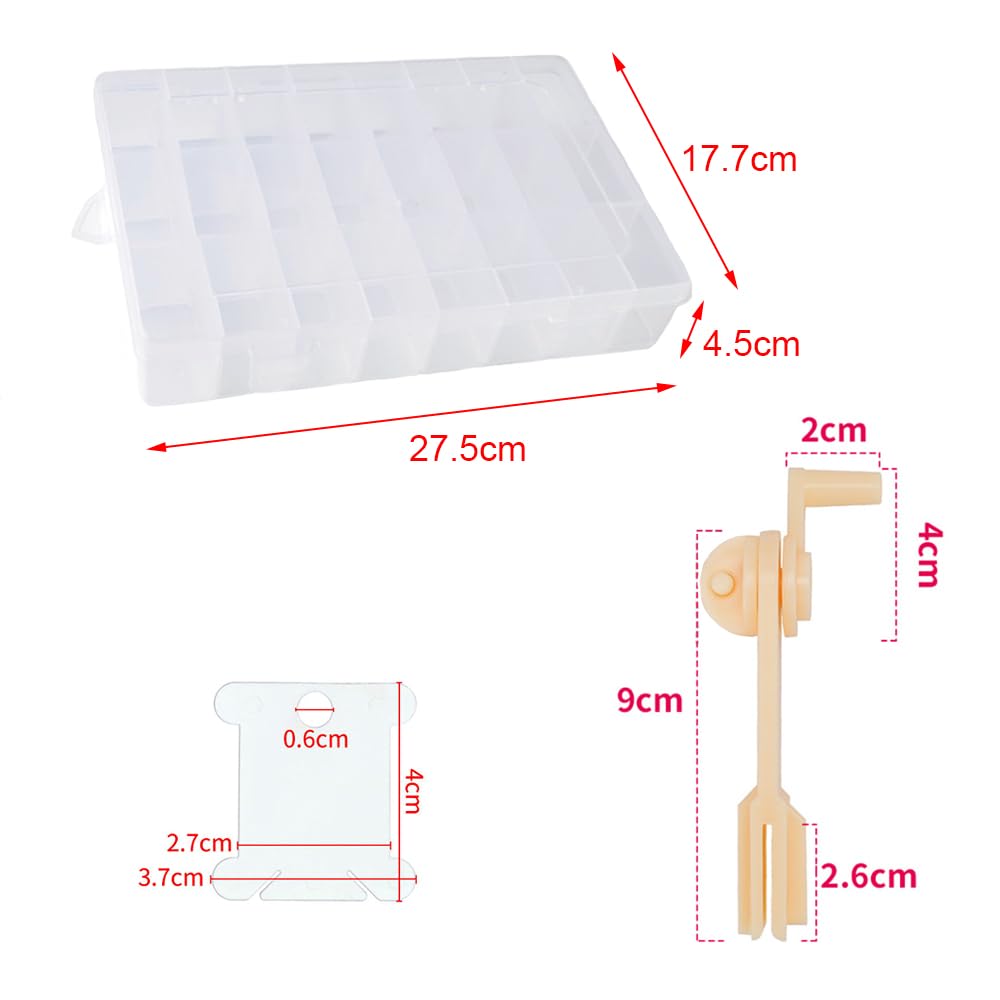 100 Bobine Per Filo Da Ricamo Con Scatola Organizzatrice - Avvolgitore E Etichette Incluse, Per Cucito E Punto Croce