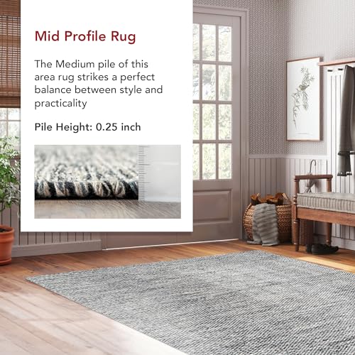 Alfombra nuLOOM de algodón 2'6" x 6', gris miniatura 5