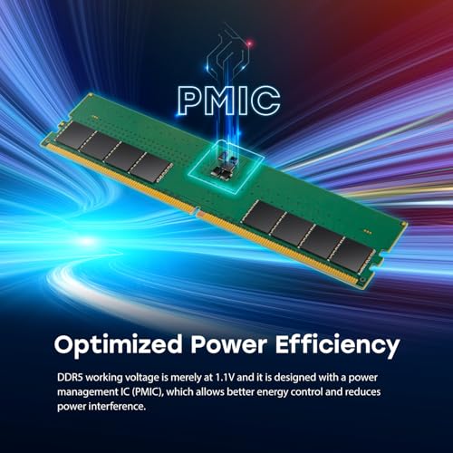 Image of Transcend 24GB DDR5 5600MHz (or 5200MHz or 4800MHz) UDIMM Desktop RAM, Compatible w /Intel & AMD Ryzen, Desktop PC Computer RAM Memory Upgrade Modules, On-die ECC PC5-44800, 1Rx8 CL46, 3Gx8 1.1V 288Pin