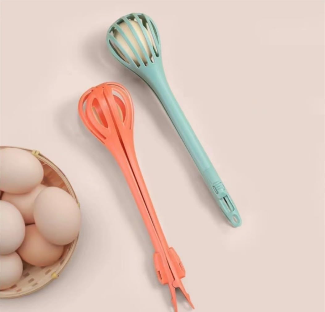 Varillas de Batir para Cocinar Batidor De Huevos Con Clip For Alimentos Dos En Uno, Mezclador Multifunción For Cocinar, Herramienta De Plástico Manual Con Clip For Pan Huevos, Espumar, Batir(Grün)