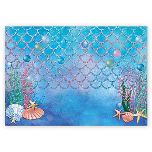 Funnytree 7x5ft Summer Little Mermaid Scales Photography Backdrop Under The Sea Princess Girl Background For Birthday Party Ocean Theme Baby Shower Photo Booth Studio Decorations Cake Table Banner Buy Online In Botswana