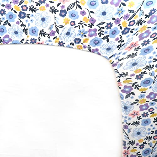 Image of HonestBaby Unisex-Baby Classics Fitted Crib Sheets Set Standard Mattress, 100% Organic Cotton Baby Boys, Girls, Neutral, 1 Pack - Rose Blossom, One Size