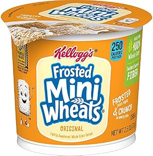Kellogg's Frosted Mini-Wheats Cereal In A Cup, 2.5-Ounce Cup (Pack of 12)