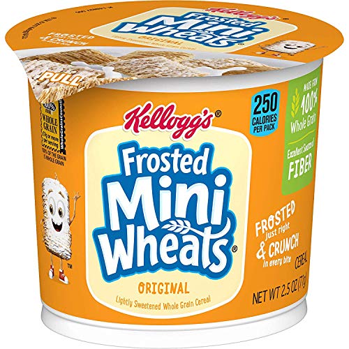 Kellogg's Frosted Mini-Wheats Cereal In A Cup, 2.5-Ounce Cup (Pack of 12)