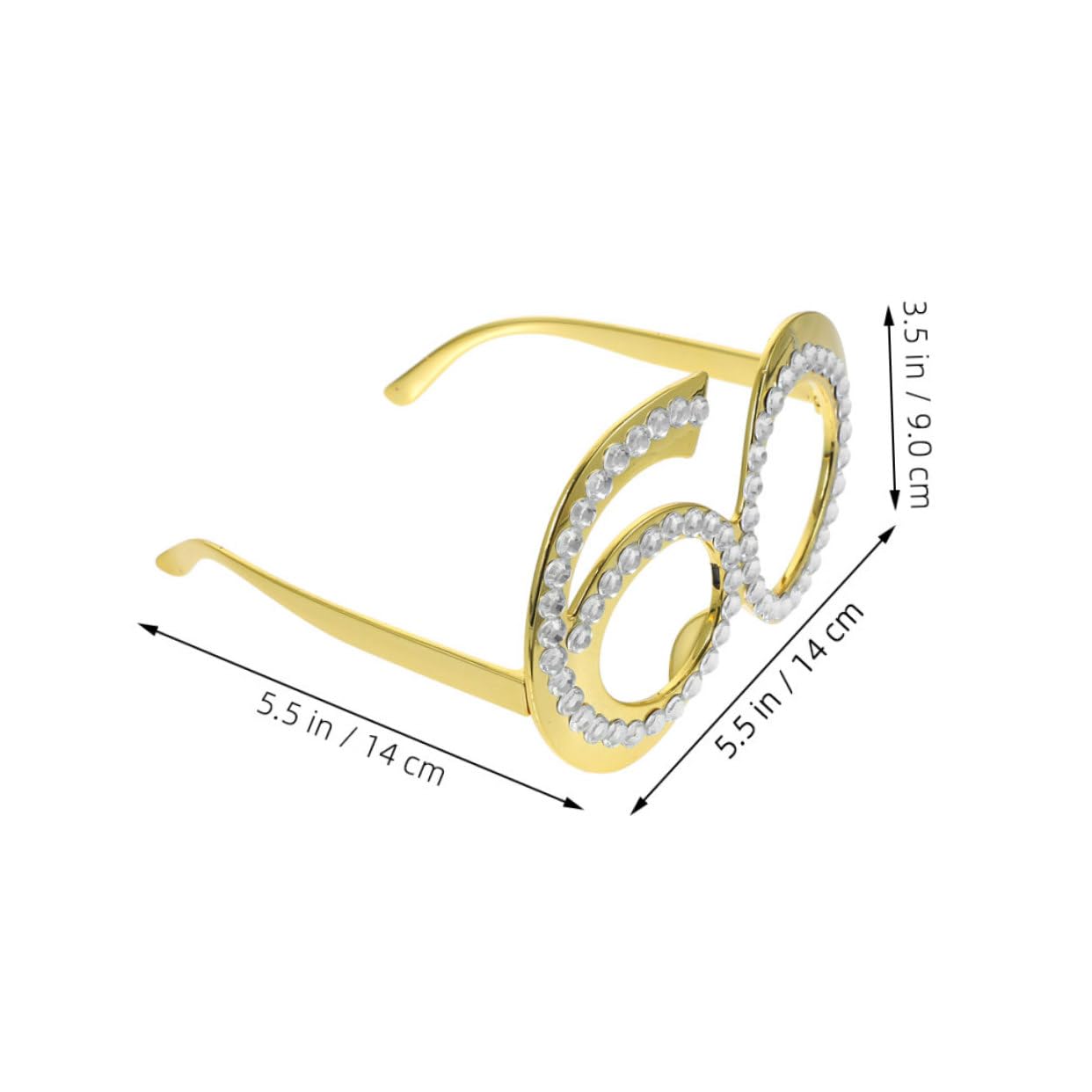 OUNONA Birthday Party Glasses 2pcs Novelty Eyewear Rhinestones Lightweight Plastic Frame for Anniversary Dance Photo Booth