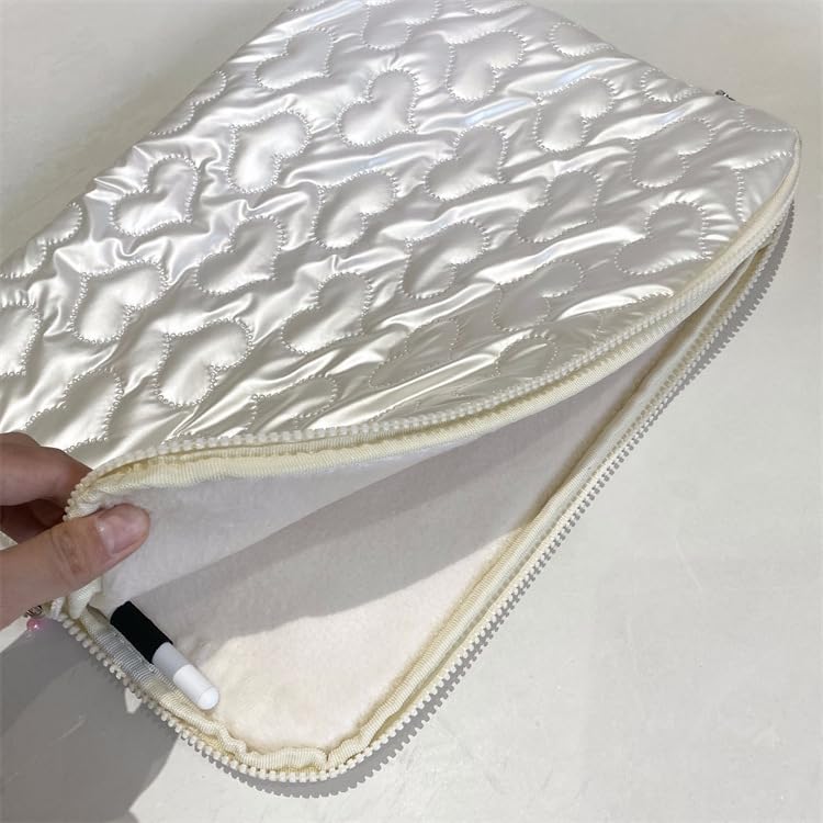 Funda para Laptop Puffy Y2K Corazón Acolchado Blanca 15-15.6" miniatura 5