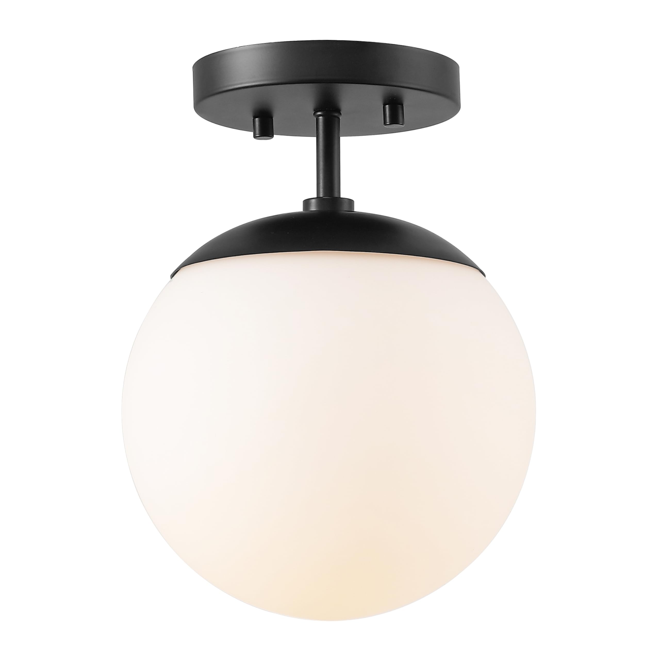 JONATHAN Y JYL7499C Marcel Bistro 7.8" 1 Light Boho Farmhouse Iron/Frosted Glass LED Semi Flush Mount Black White for Bedroom Living Room Kitchen Home Office Room-image-11