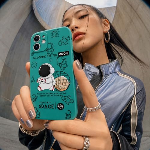 Image of Cosmic Silicone Astronaut Case for iPhone 11, Cute Soft Touch Designer Protective Cover, AstroShield Shockproof Defense with Matte Anti-Slip Grip | Astro Moss