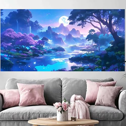 Peinture Diamant Forêt 5D adulte : kit complet de broderie strass pour une décoration zen salon
