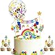 iZoeL Tortendeko Einschulung Schulkind Girlande Schulanfang Kuchendeko Zuckertüte Kuchen Deko ABC 123 Ballon Tortenaufsätze Torten Cupcake Muffin Topper für Junge Mädchen (Bunt Schulkind)