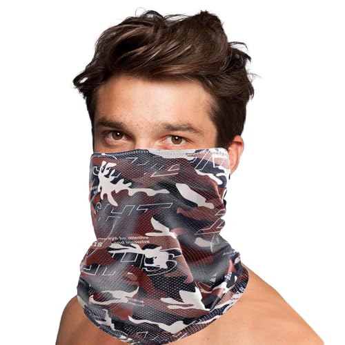 Face Bandana, Gateers para hombres - Envoltura de la cabeza a prueba de viento exterior - Seda de hielo transpirable motocicleta protectora cubierta para hombres mujeres al aire libre, Color del café