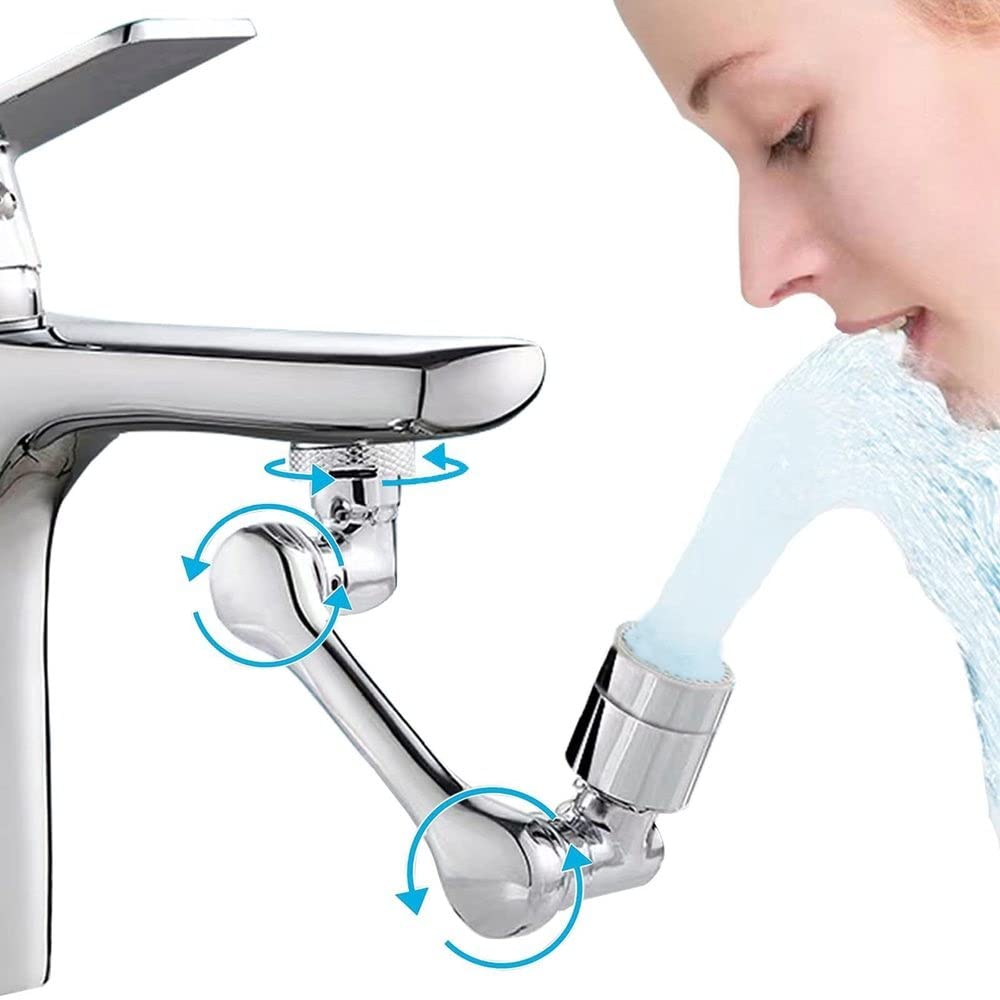 Grifo giratorio universal de 1080 grados, aireador de cocina, grifo giratorio de gran angular, filtro de salpicaduras, extensor de grifo para baño