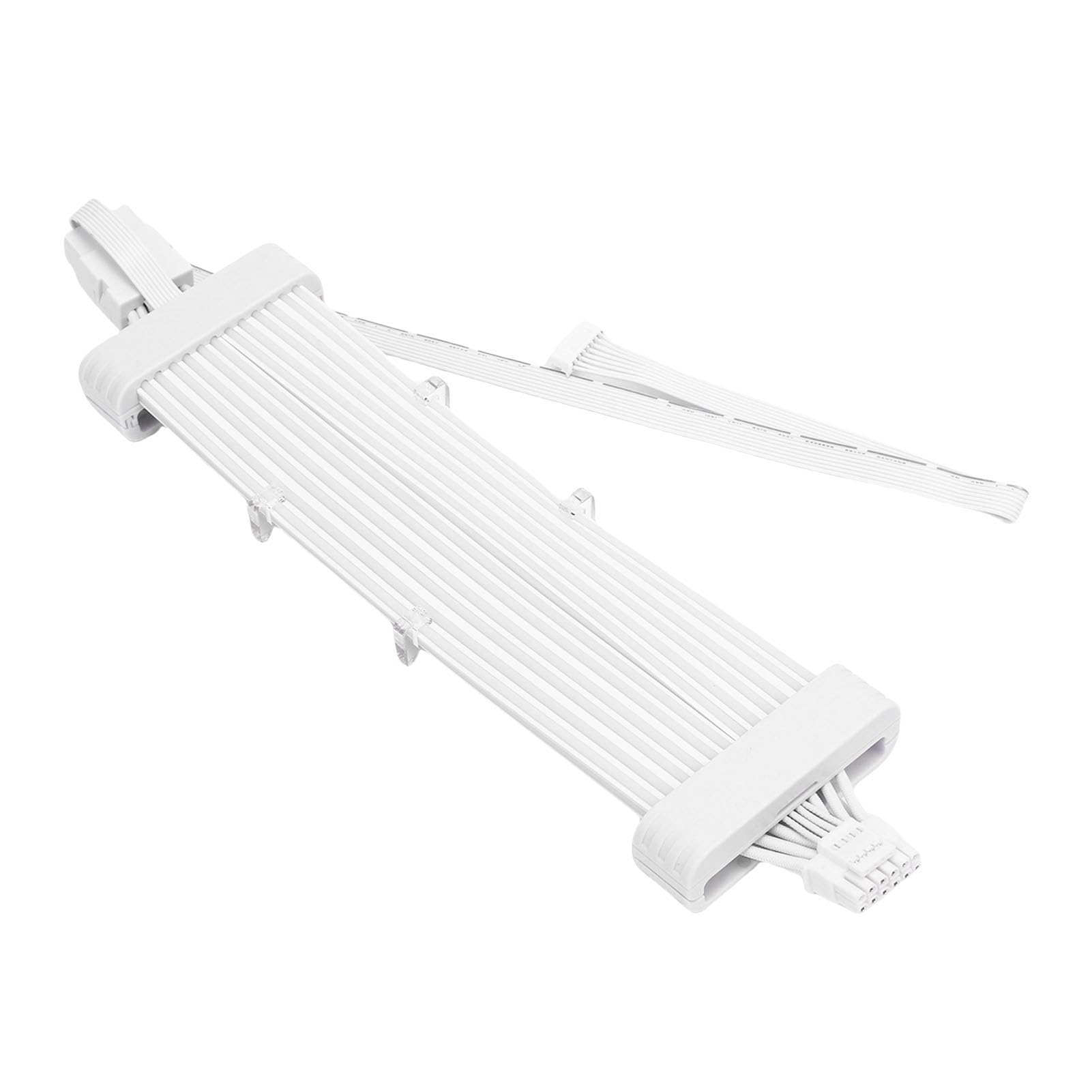 aqxreight Kabel Zasilacza ARGB 5V Taśmy LED do Komputera PC Przedłużacz Zasilacza Płyty Głównej Linia Neonowa Wystrój Obudowy Komputera GPU-16 Biały Kontroler SK3 Biały Komputer i Dekoracja Kabel