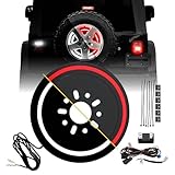 USR 97-06 TJ WRANGLER Spare Tire 3rd Third Brake Light SWITCHBACK Red/White LED HALO Ring Bar Tail Wheel Light Compatible with 1997-2006 Jeep Wrangler TJ (Module + Connectors, Running+Brake+Reverse)