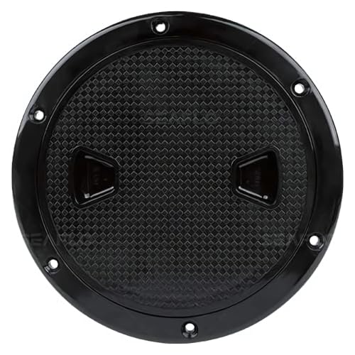 SEAFLO 4' - 8' Black Circular Non Slip Inspection Hatch w/Detachable Cover (4')