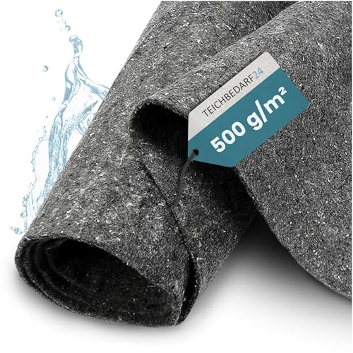 TeichVision – Teichvlies 500g / Vlies für Teich & Pool 8m x 2m / Schutzvlies als Poolunterlage/Bodenvlies Pool in grau