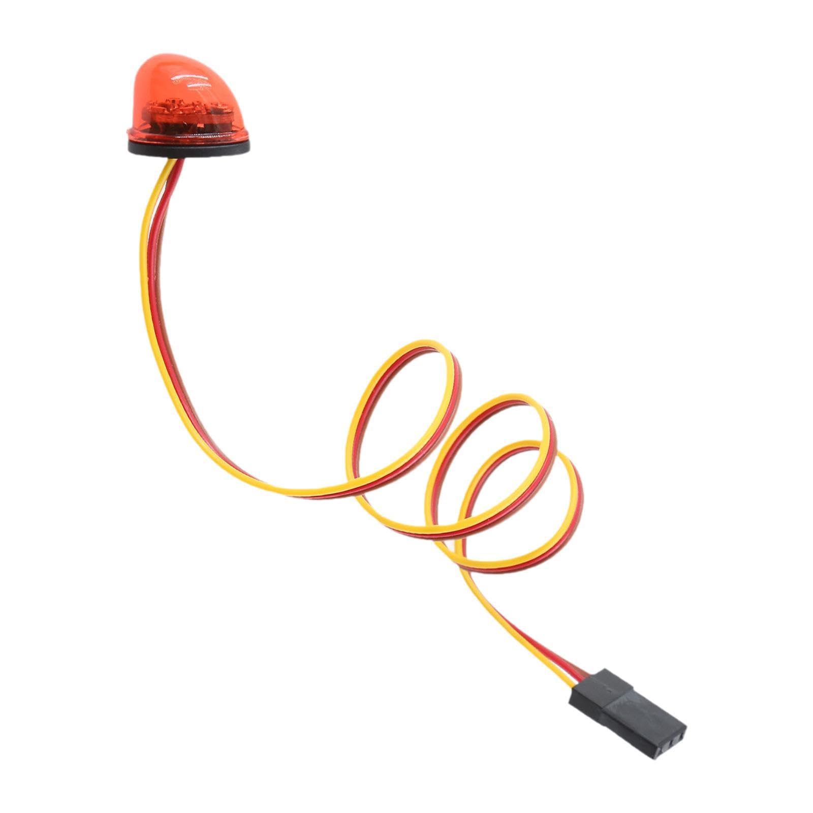 MotiveTech RC Flashing LED Lights, Upgraded LED Lamp Rotating Beacon Light for 1:10 Scale Vehicles Trucks DIY Accessory, Red