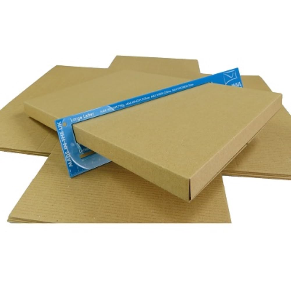 RFE Pack of 100 - C4 A4 Size Strong Max Large Letter PIP Shipping Maltese Cross Postal Postage Mailing Boxes for Royal Mail | Internal Dimensions : 337x237x20mm (100)