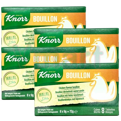 Knorr Bouillon Chicken Flavour HALAL 72g (Pack of 4)